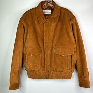 Vintage Stuart McGuire Brown Leather Jacket Size Large